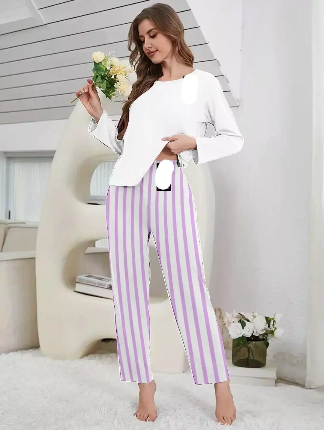 Lounge Wear New Category With Printed Trouser 2 Pcs LI166