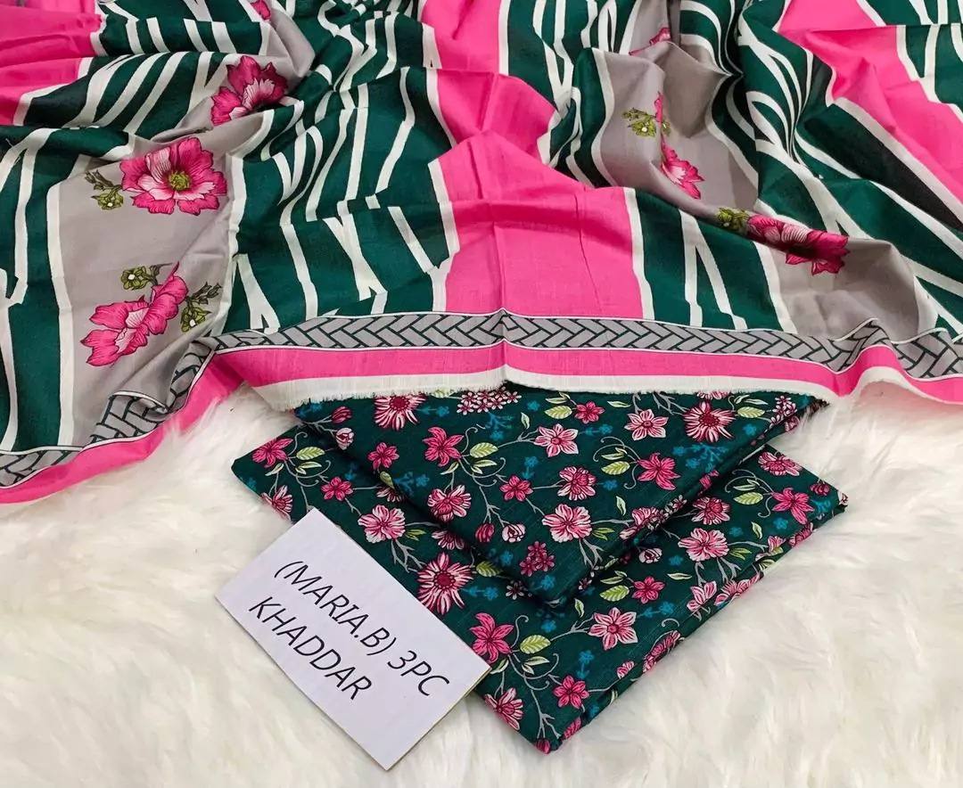  - Maria B 3 Pcs Women's Unstitched Khaddar Printed Suit VV609