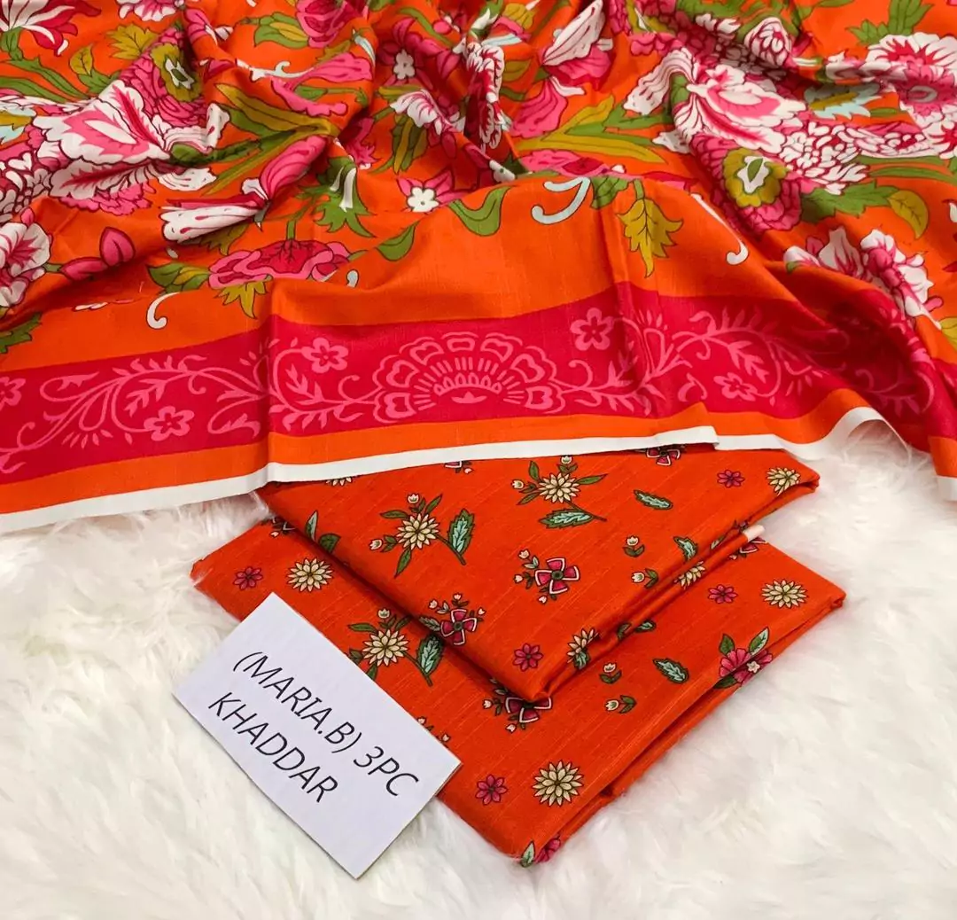  - Maria B 3 Pcs Women's Unstitched Khaddar Printed Suit VV611