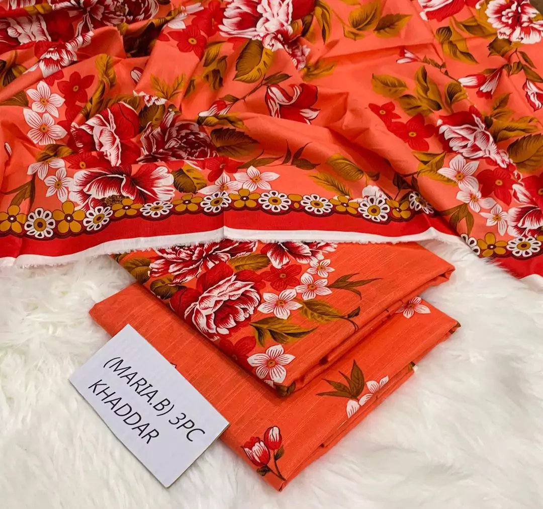  - Maria B 3 Pcs Women's Unstitched Khaddar Printed Suit VV612