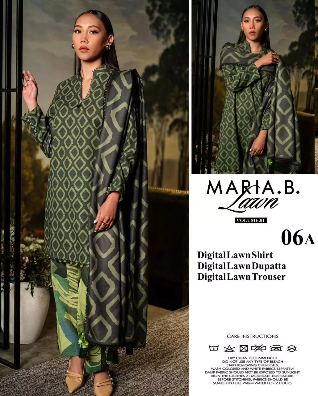  - Maria B 3 Pcs Women's Unstitched Lawn Digital Print Suit ET48