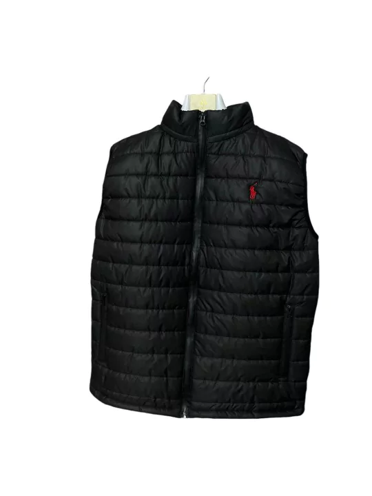  - Men's Black Polyester Puffer Half Sleeves Jacket