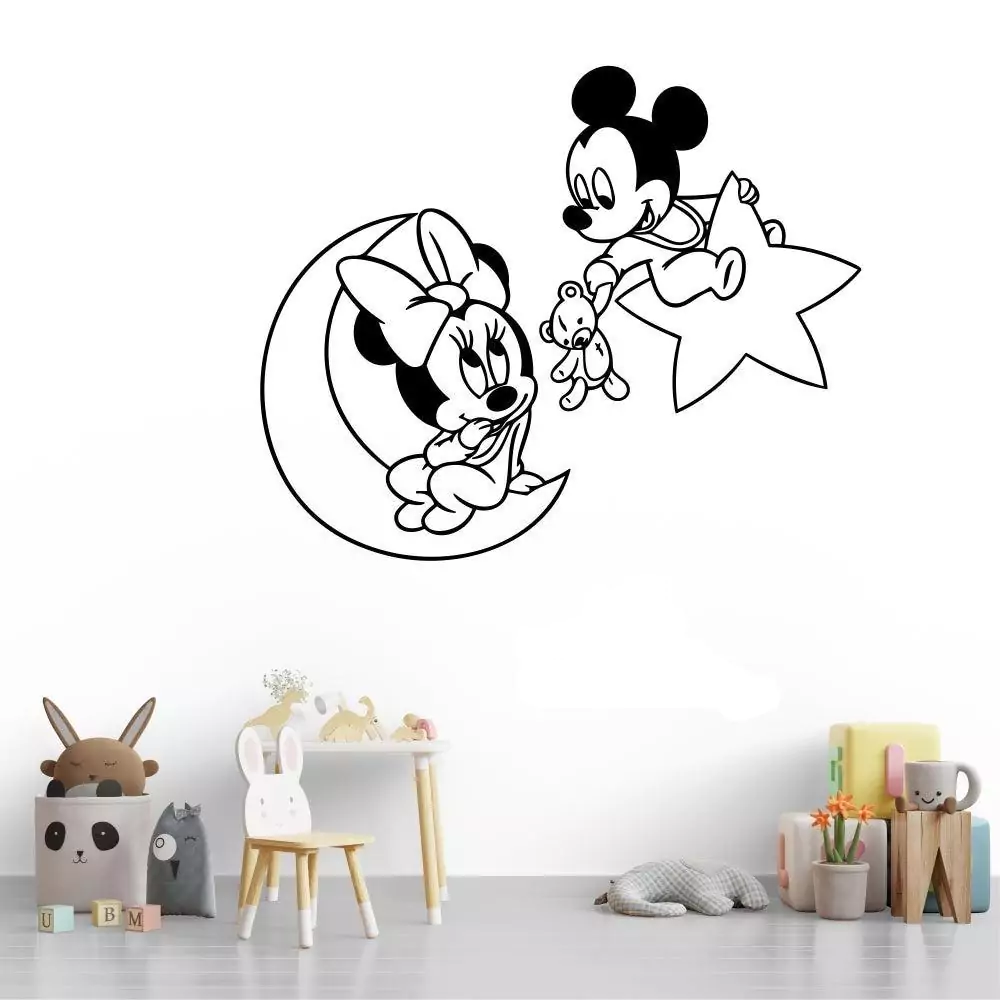 Mickey Minnie Together Kids Room Wall Sticker