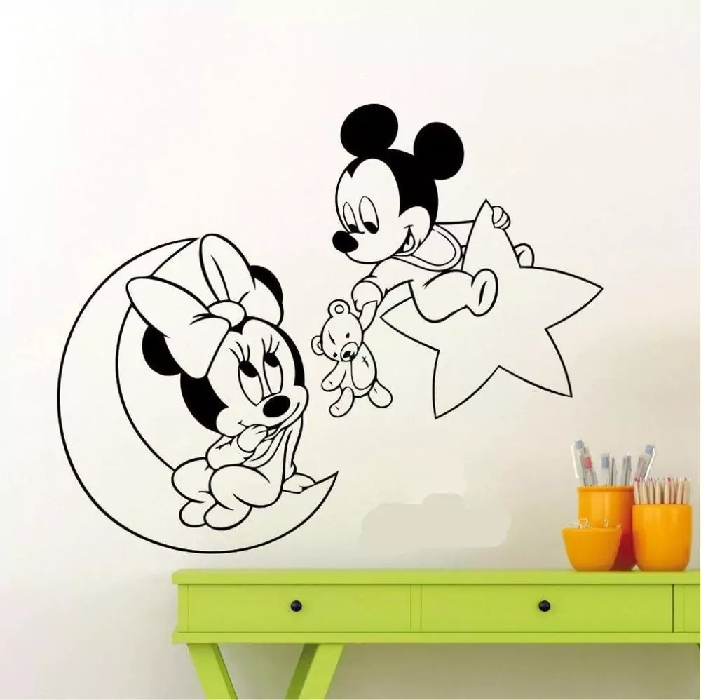 Mickey Minnie Together Kids Room Wall Sticker