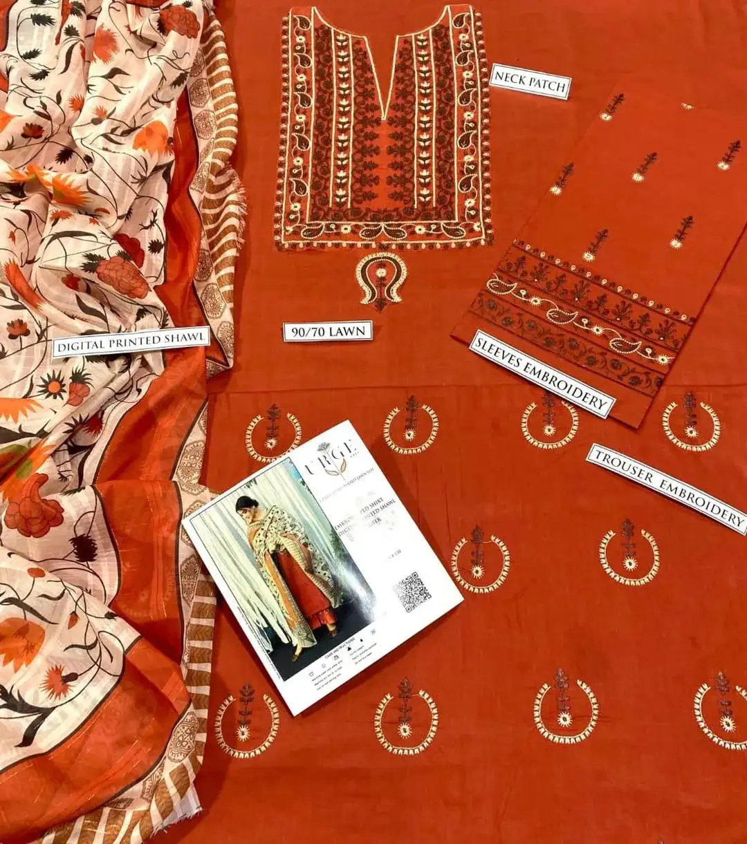 MOST HIT MIX DESIGNS 3 Pcs Unstitched Lawn Embroidered Suit