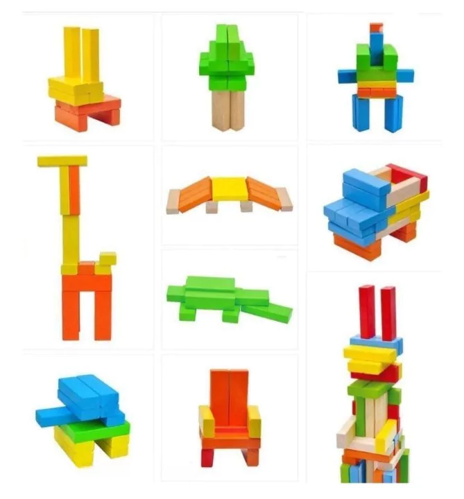Multicolor Kids Jenga Wooden Block Set
