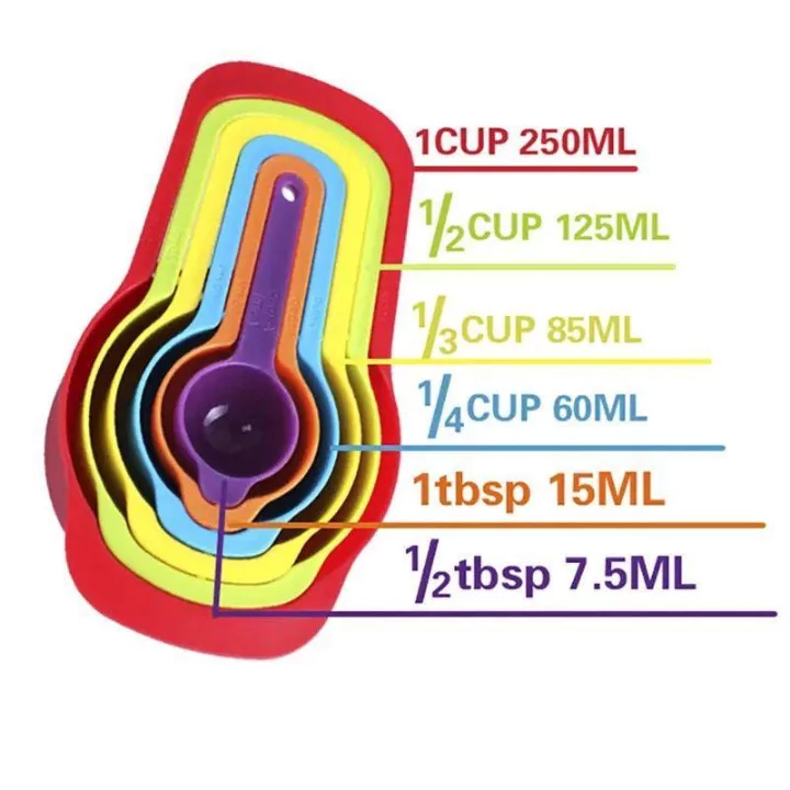 Multicolor Measuring Spoons 6 Pcs