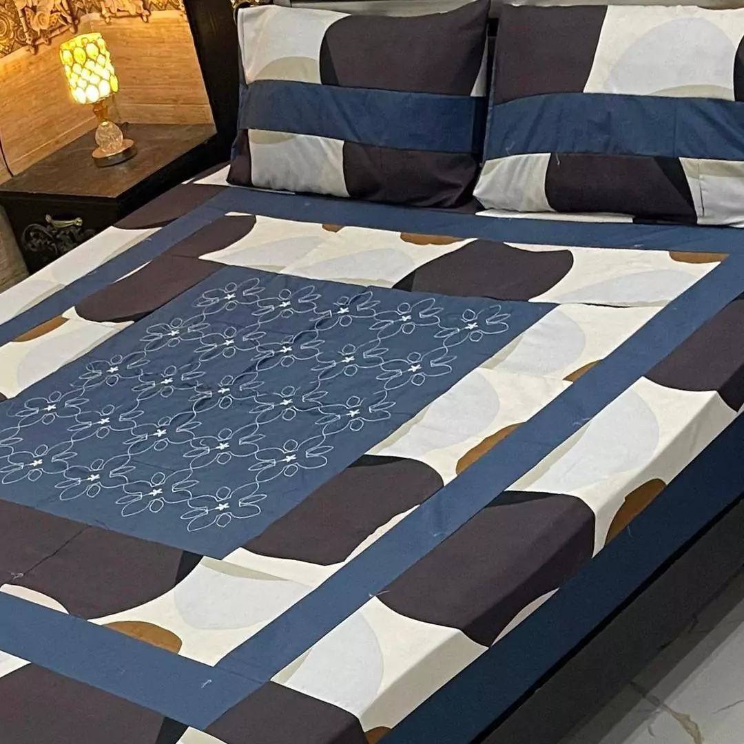 Multicolor Patchwork Cotton Double Bed