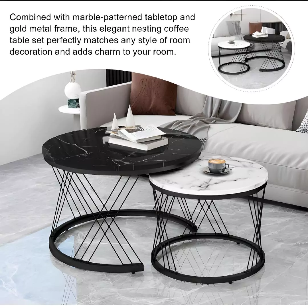 Nesting Table For Living Room Bedroom And Office 2 in 1