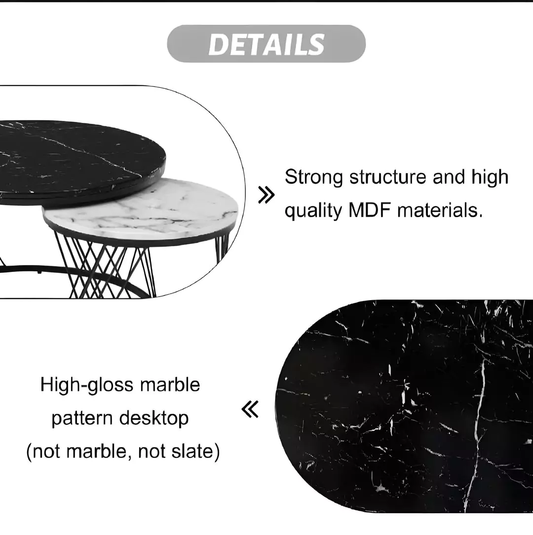 Nesting Table For Living Room Bedroom And Office 2 in 1