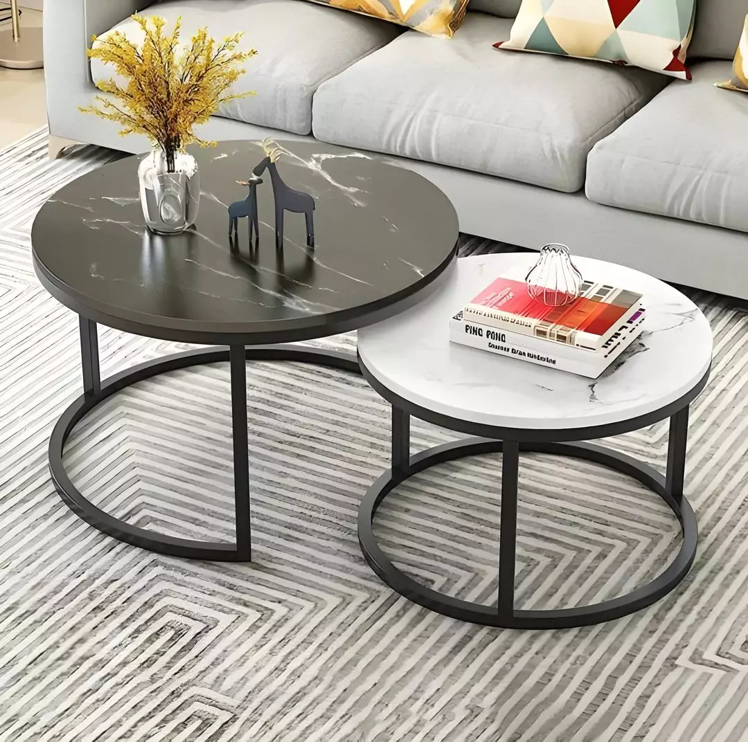 Nesting Table For Living Room Bedroom And Office 2 in 1 Black