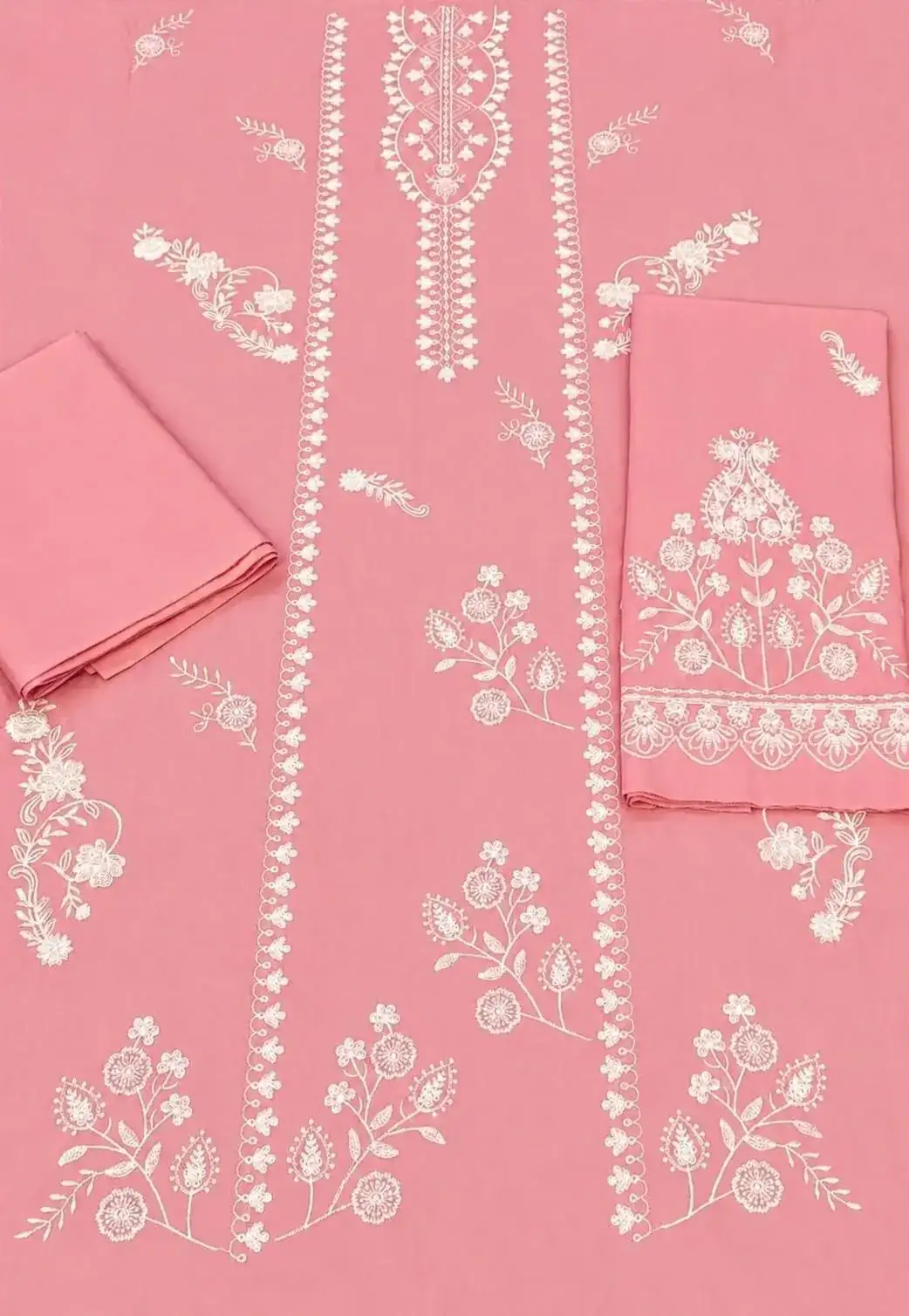 Pink Embroidered Lawn 2 Pcs Kurta Set
