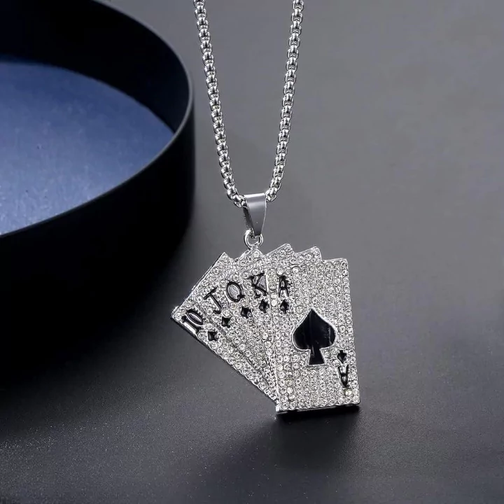 Playing Card Poker Tag Pendiant Necklace