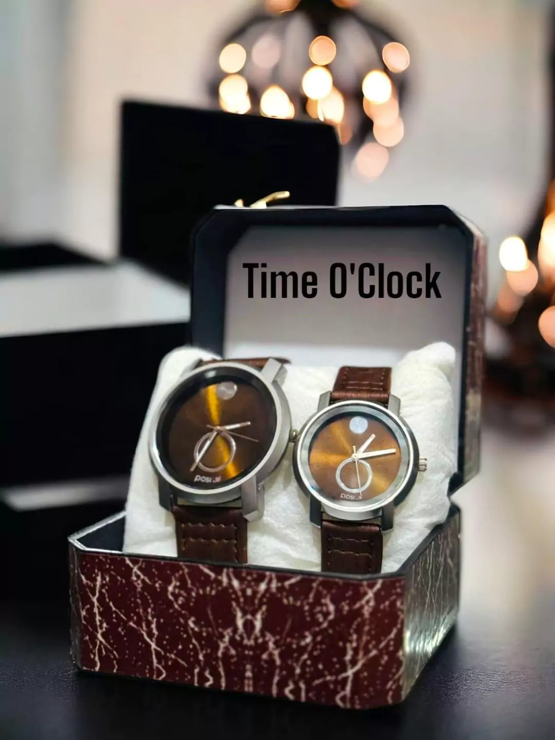 Premium Leather Strap Couple Watch