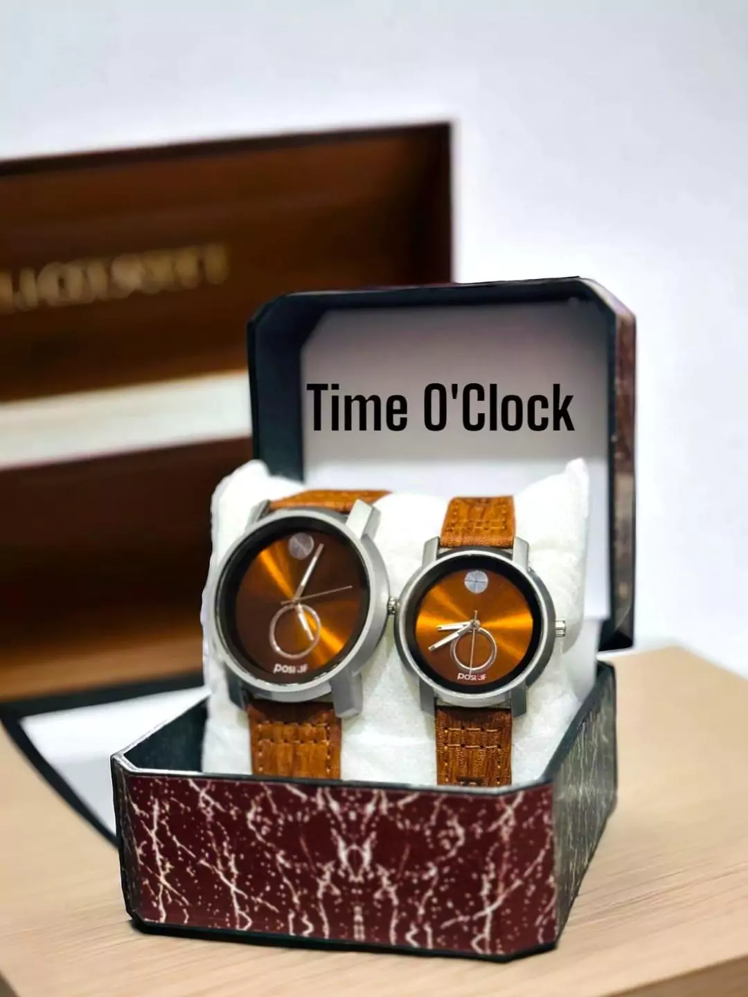 Premium Leather Strap Couple Watch