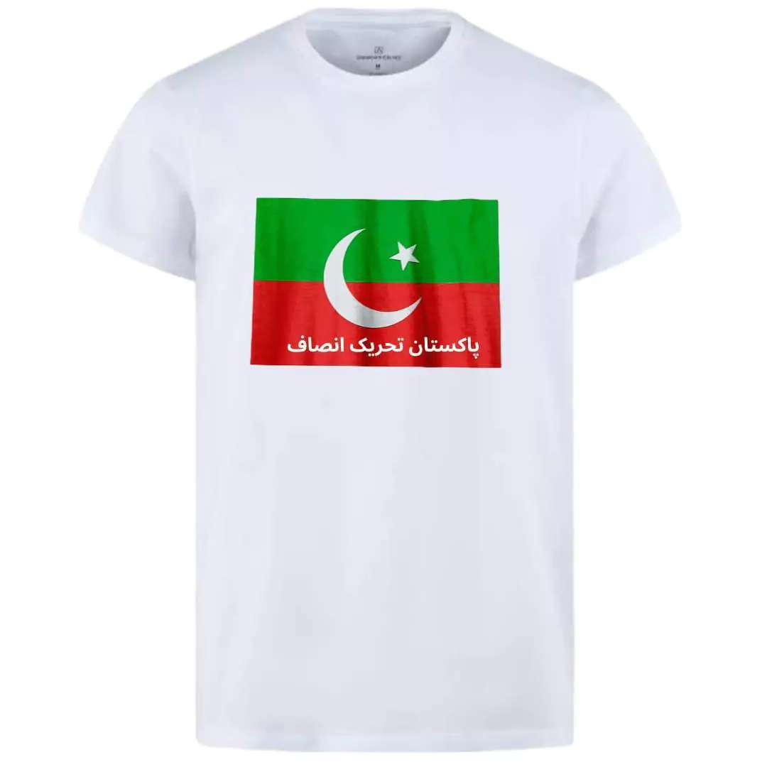 PTI Flag Printed Stylish Mens Graphic Sublimation T Shirt in White