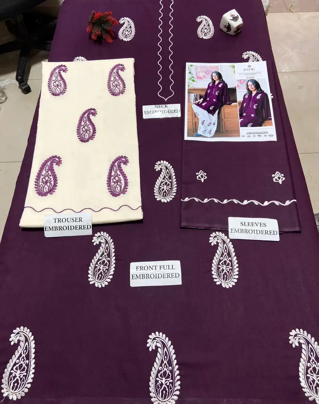 Purple Embroidered Lawn 2 Pcs Shirt Trouser Set