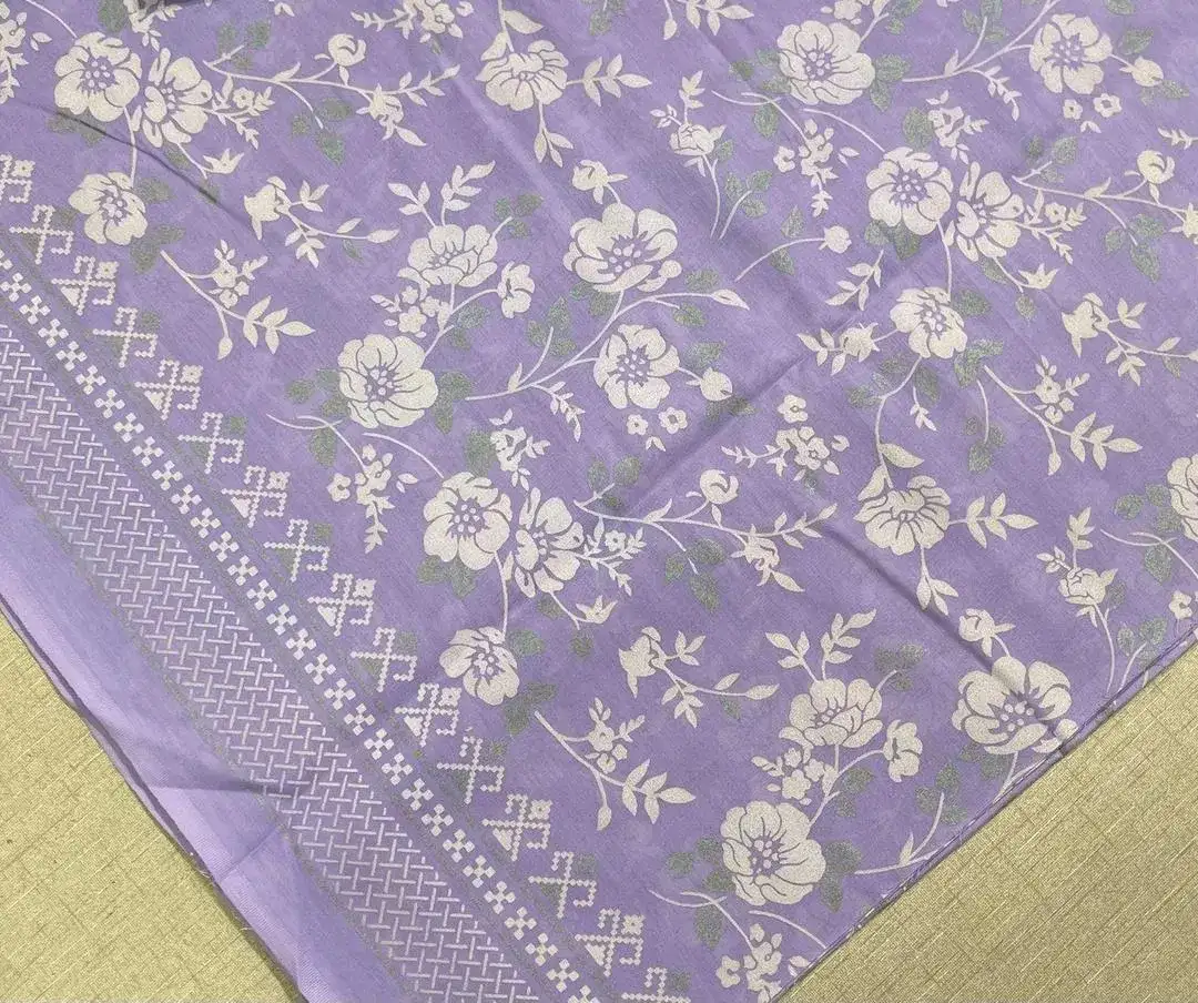 Purple Floral Printed Lawn 2 Pcs Suit for Women