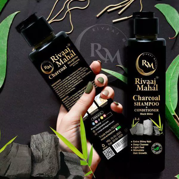 Rivaaj Mahal Charcoal Shampoo And Hair Oil 2 in 1