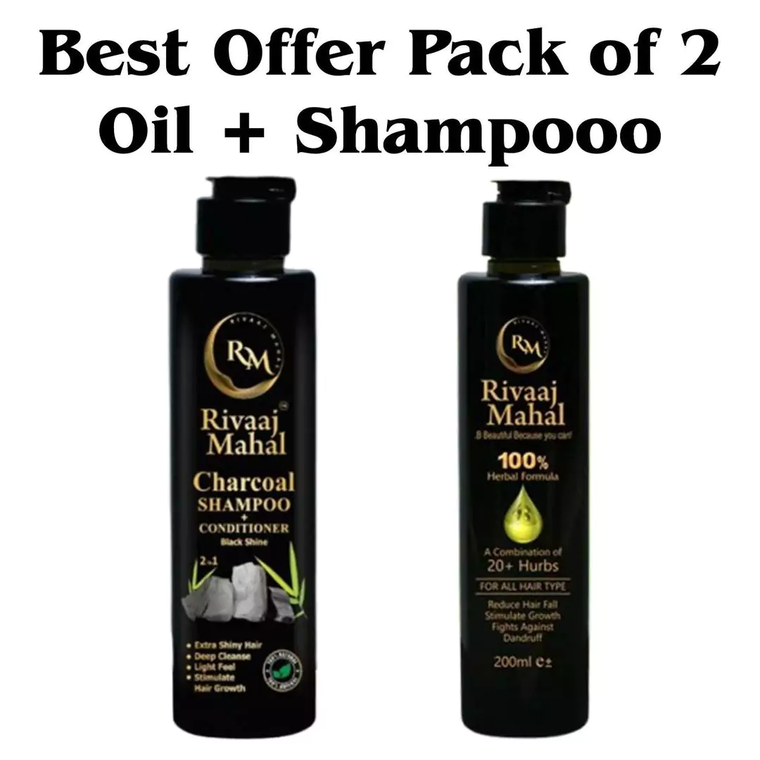 Rivaaj Mahal Charcoal Shampoo And Hair Oil 2 in 1