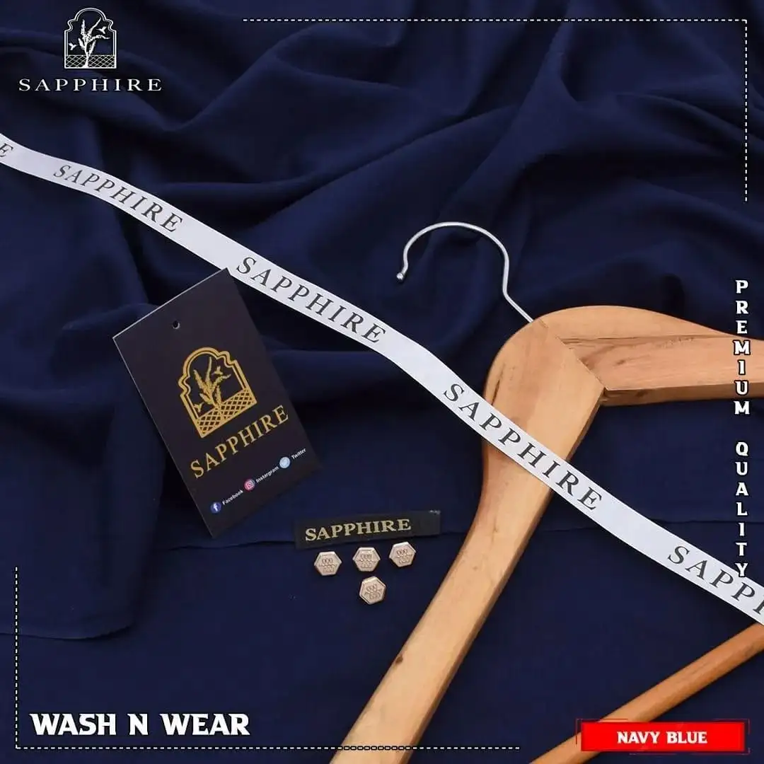 men unstitched suits - Sapphire Men's Unstitched Wash And Wear Plain Suit VW388