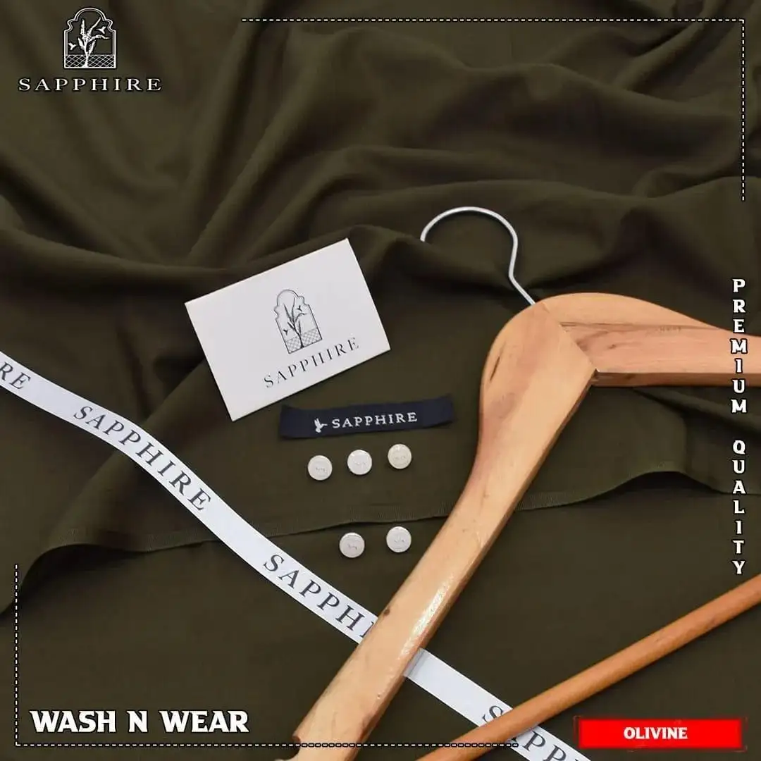 men unstitched suits - Sapphire Men's Unstitched Wash And Wear Plain Suit VW391