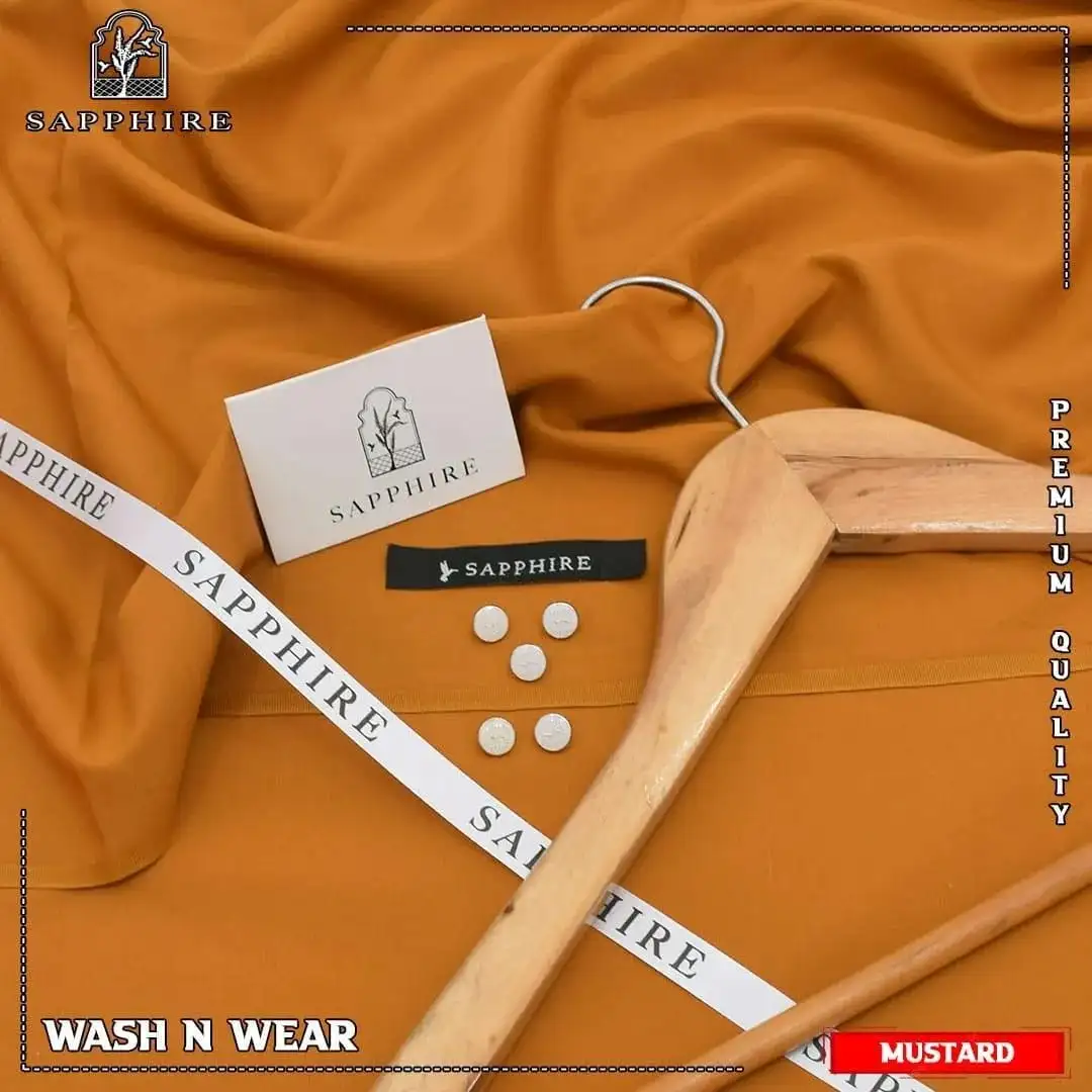 men unstitched suits - Sapphire Men's Unstitched Wash And Wear Plain Suit VW397