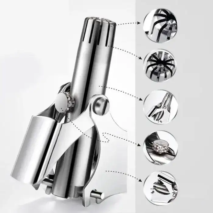 Stainless Steel Nose Hair Trimmer Silver Portable