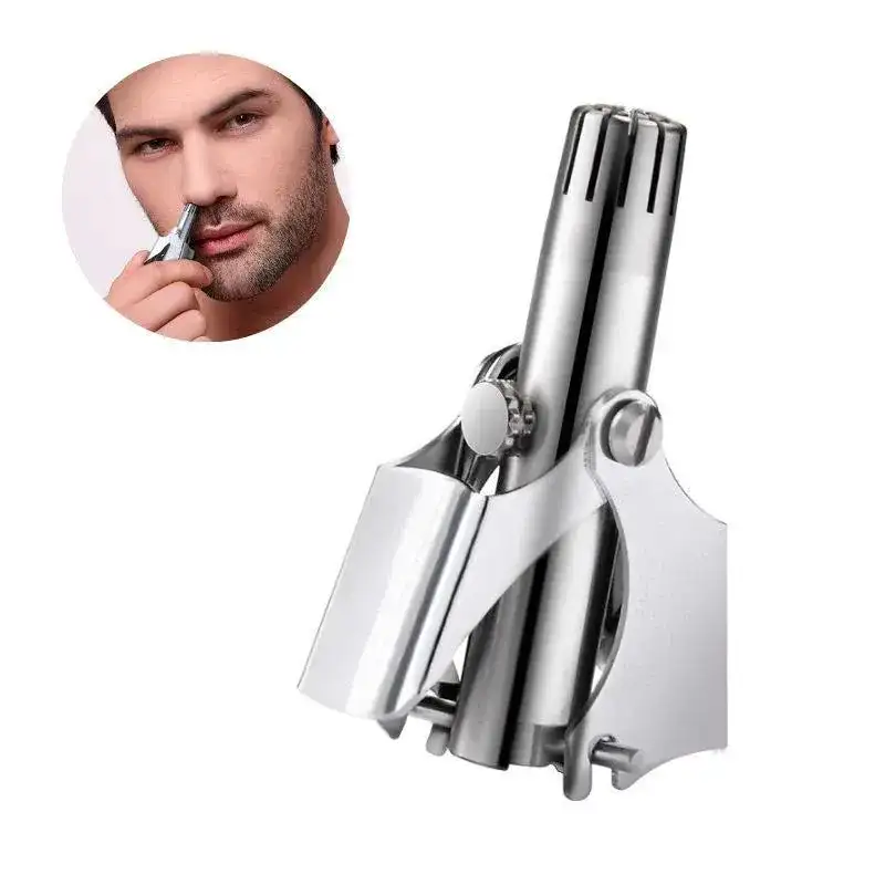 Stainless Steel Nose Hair Trimmer Silver Portable