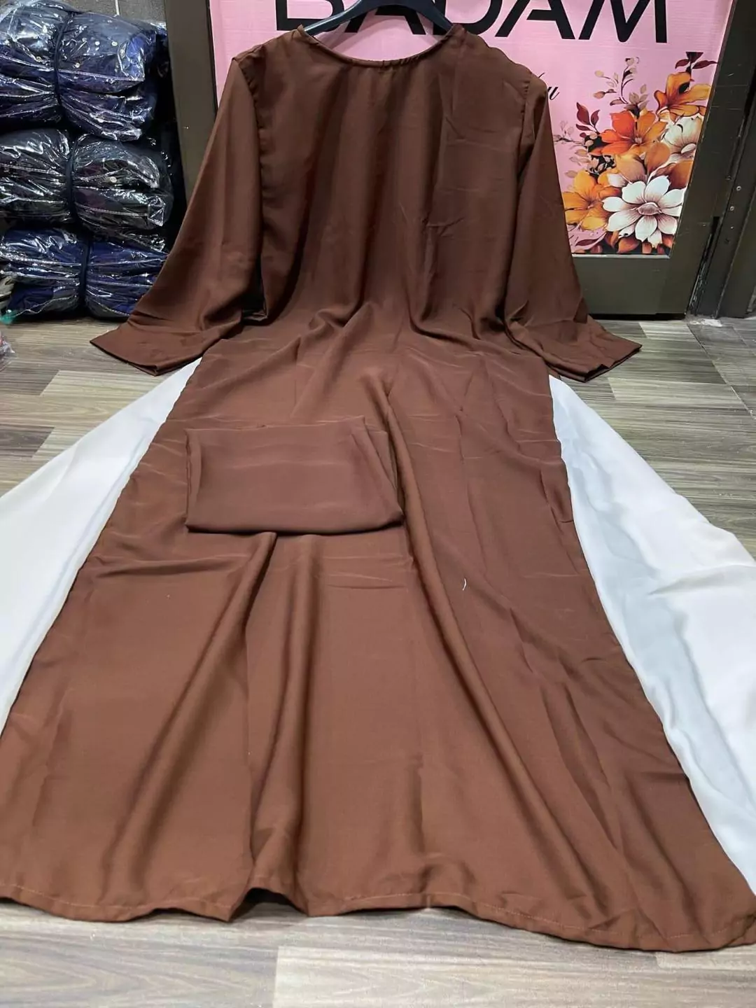 Stylish Brown Georgette Classic Abaya