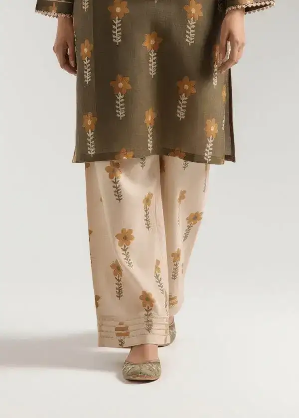 Stylish Women's Stitched Lawn Suit - 2 Pcs Printed Shirt and Trouser VX41