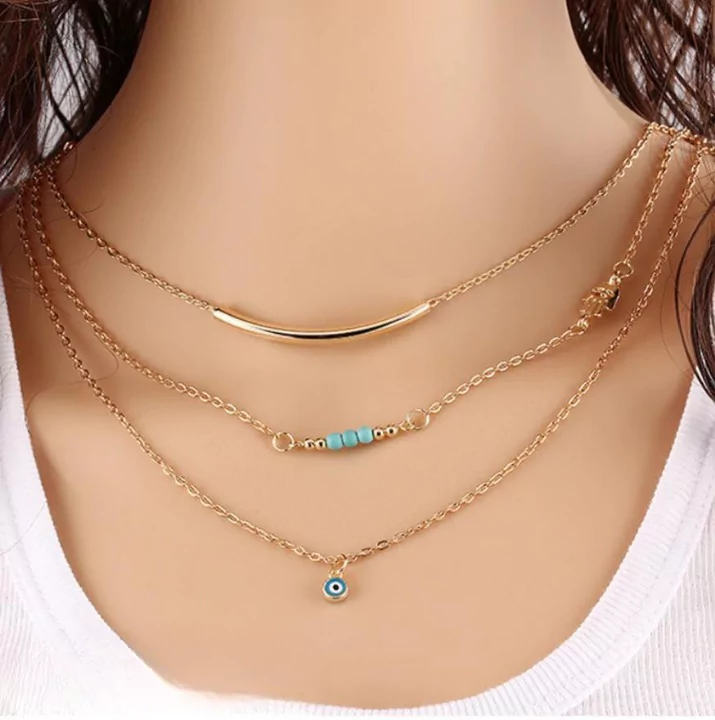Triple Layer Pendant Necklace For Wome