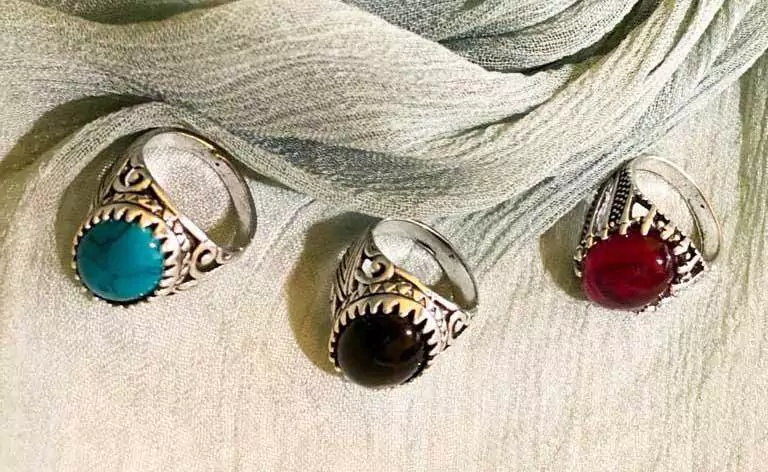 Turkish Design Fashion Stone Rings Pack Of 3