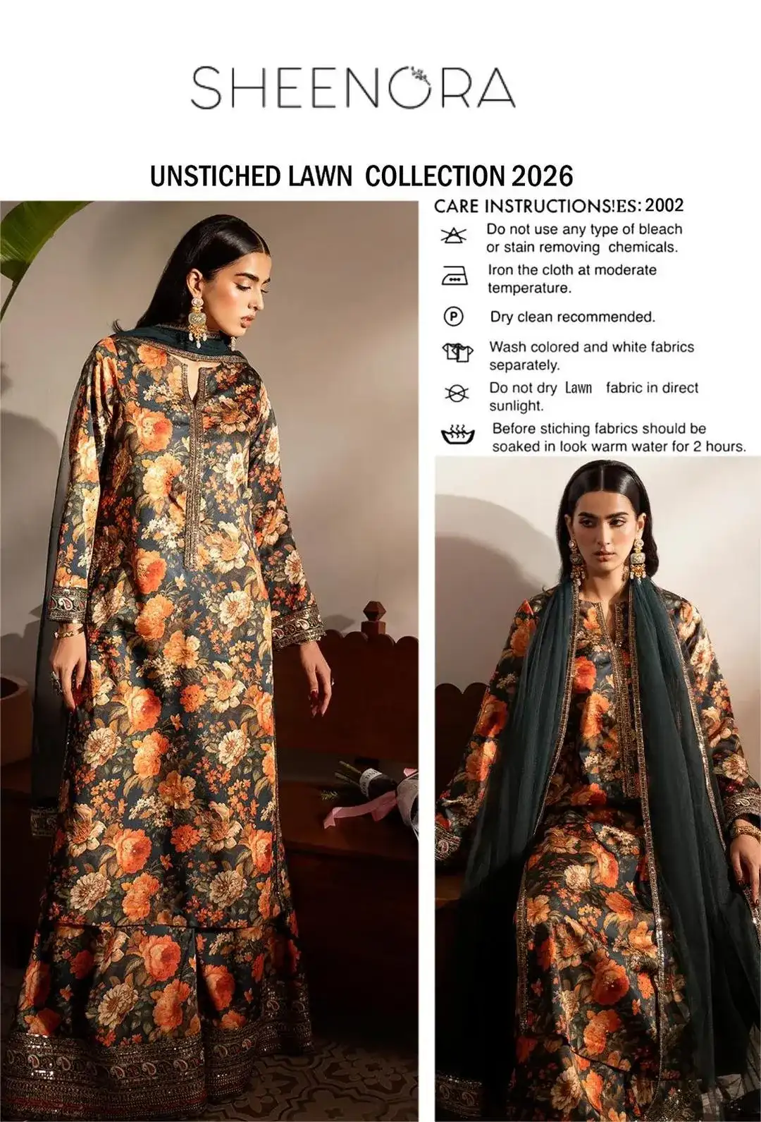 Unstitched Lawn Suit Sheenora 2026 Floral Print