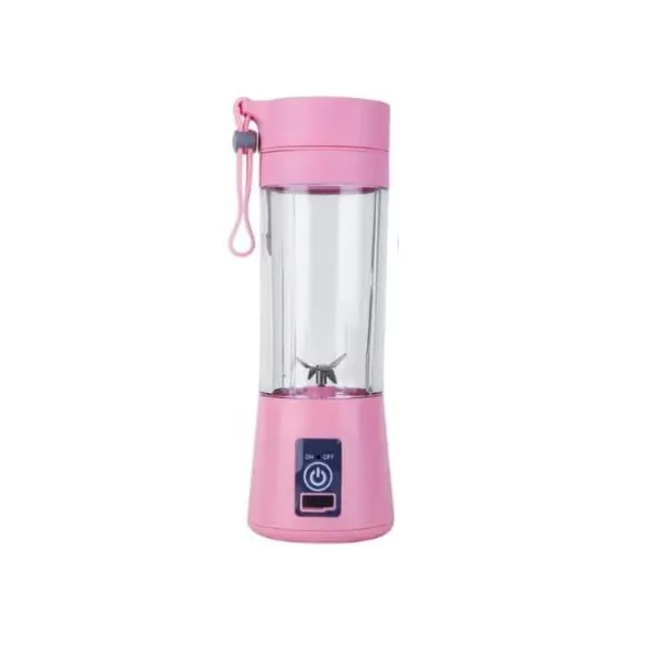 USB Chargeable Juicer Blender 6 Blades 380 ML Pink