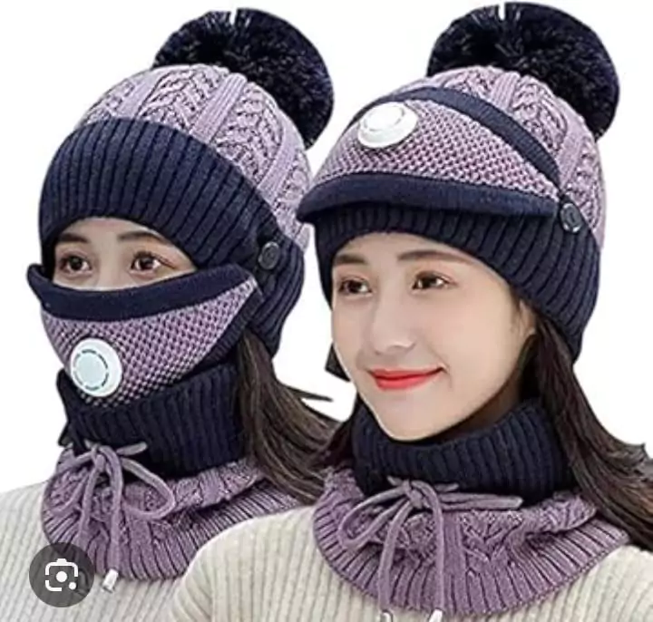 Warm Wool Beanie And Neck Warmer