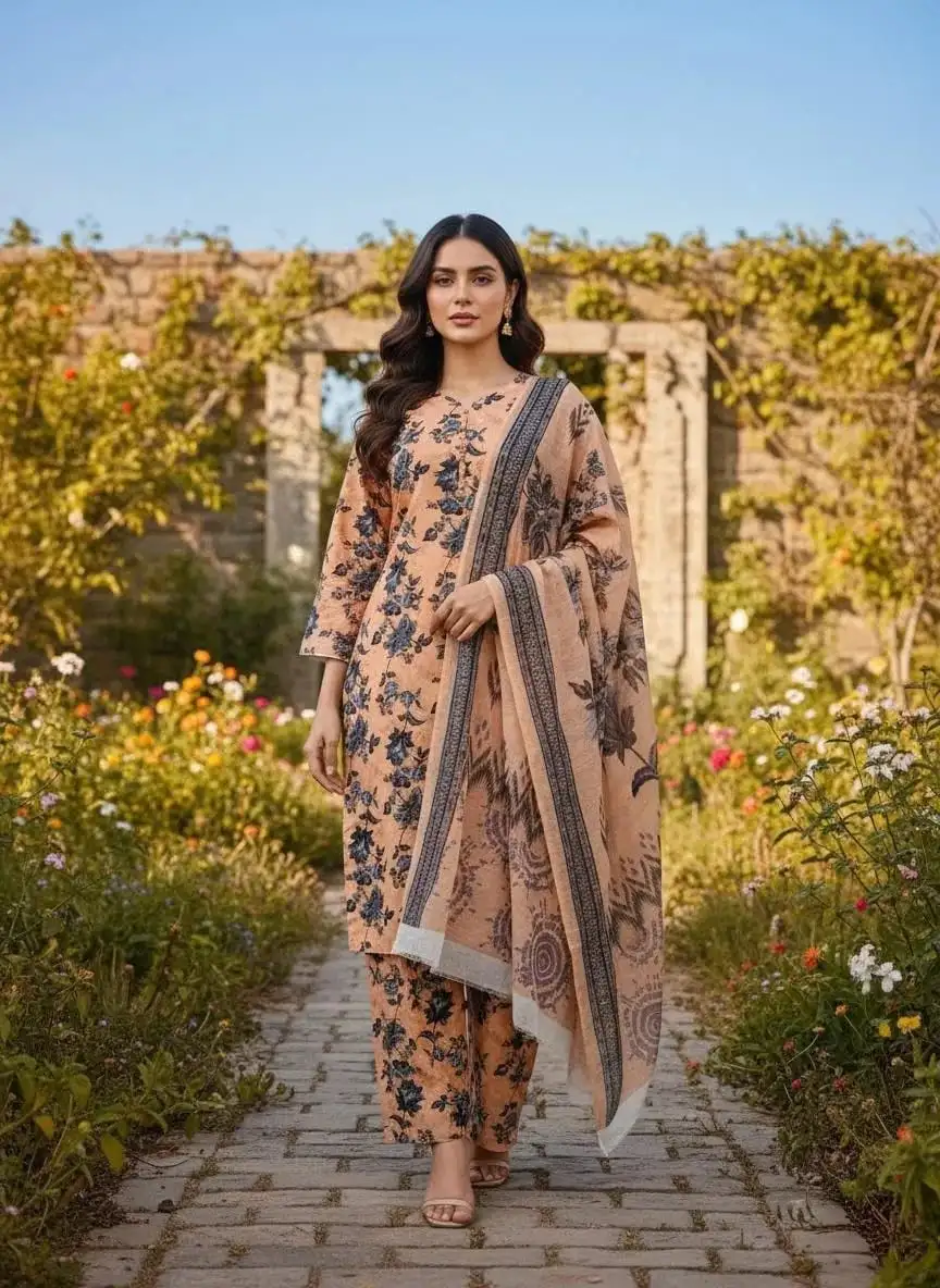 Winter Collection 3 Pcs Stitched Micro Polo Cotton Women Dress Marina Wool Specially VW180