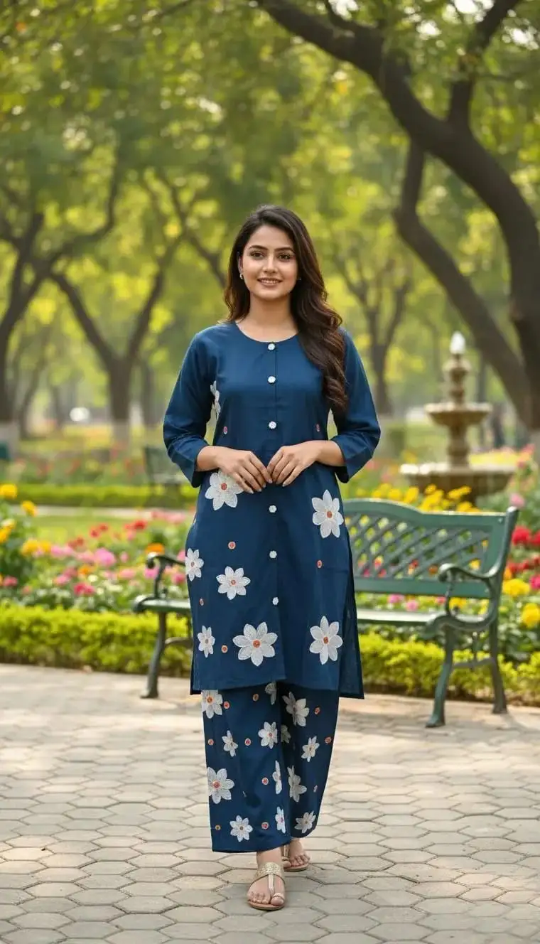 Winter Trending Collection Royal 2 Pcs Stitched Cotton Embroidered Dress For Women VV966