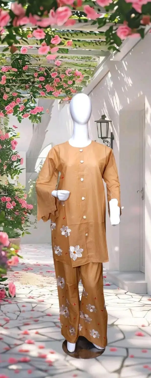 Winter Trending Collection Royal 2 Pcs Stitched Cotton Embroidered Dress For Women VV967
