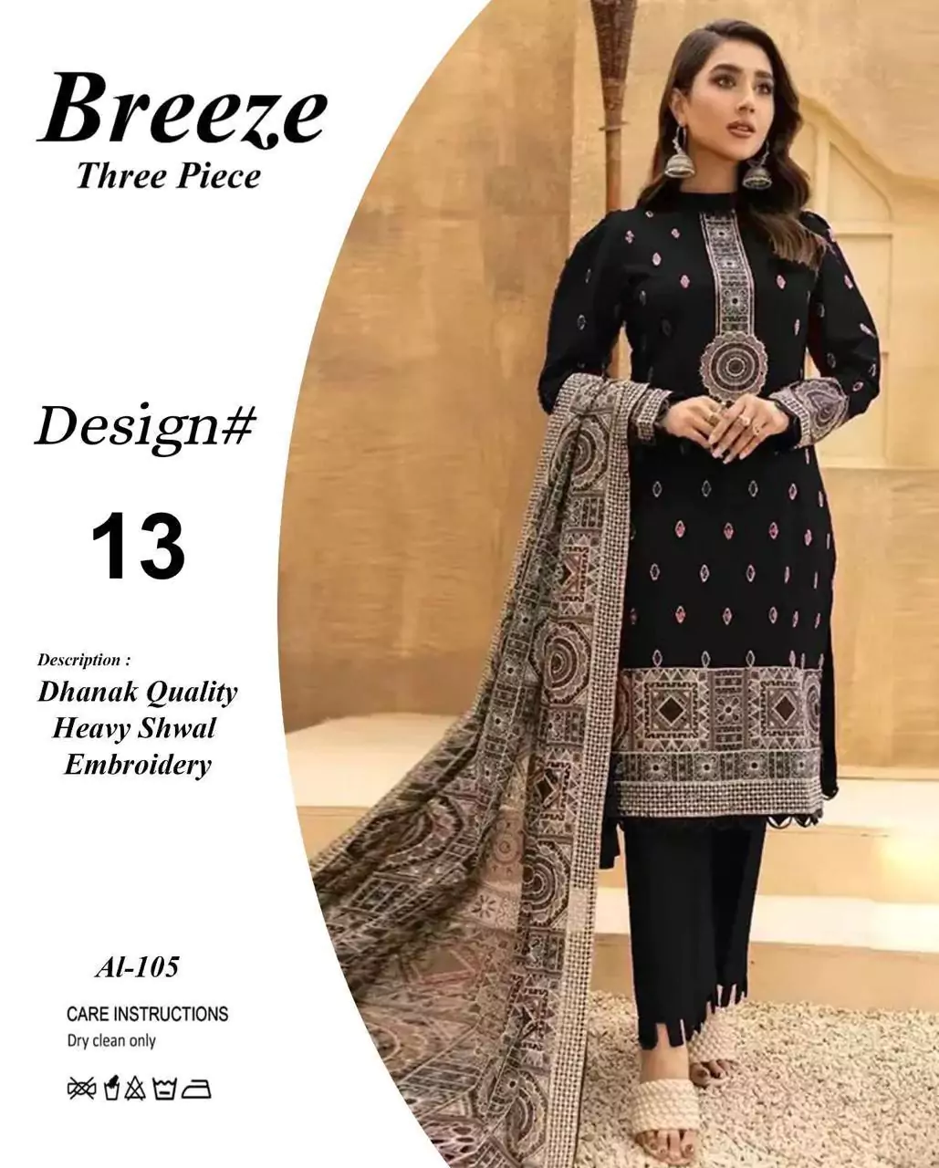  - Women's Elegant Dhanak Embroidered Suit 3 Pcs IL194