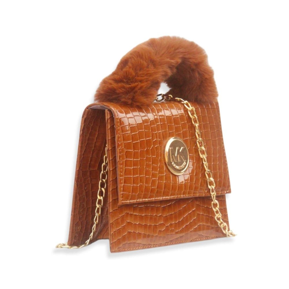 Women's PU Leather Crocodile Top Handle Handbag