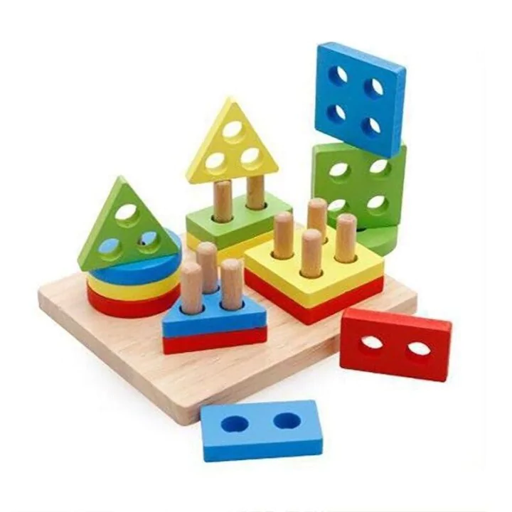 Wooden Puzzle Toddler Toys Shapes Sorter