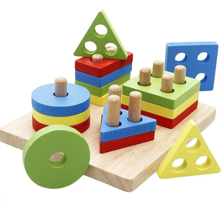 Wooden Puzzle Toddler Toys Shapes Sort
