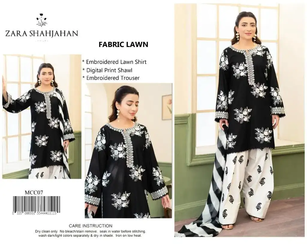 Zara Shahjahan 3 Pcs Unstitched Embroidered Suit